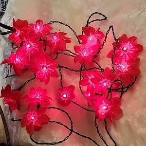 Vintage Silk Poinsettia lights